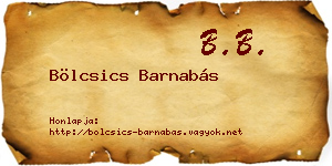 Bölcsics Barnabás névjegykártya